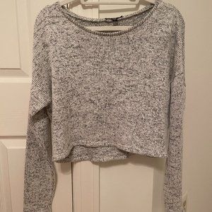 American Eagle Gray Knit Cropped Sweater (M)